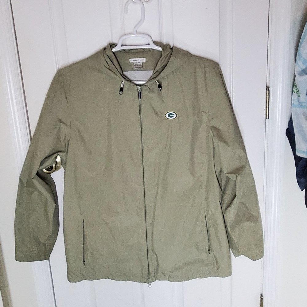 Vintage Cutter & Buck Green Bay Packers Embroidered Lightweight Jacket Rain Coat